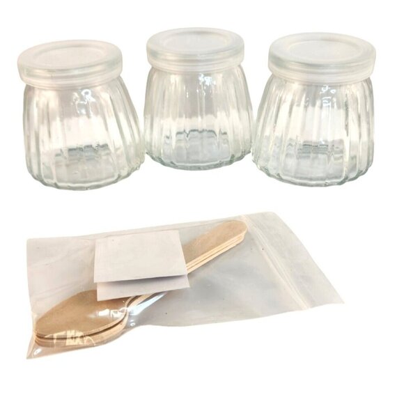 Set Of 3 Clear Glass Jars With Lids & Accessories For Crafting Or Storage - Picture 12 of 12
